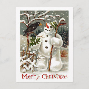 Snögubbe och Kråka Postcard Vykort