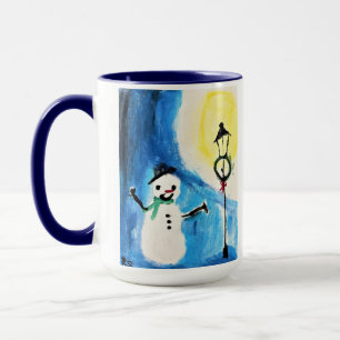 Snögubbe och ljusstationen Mugg
