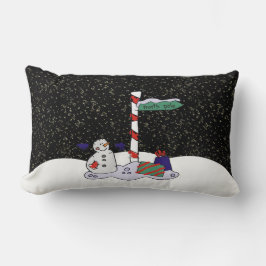 Snögubbe och Nordpolen - Lumbarkudde
