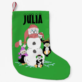 Snögubbe och Penguins jul Liten Julstrumpa