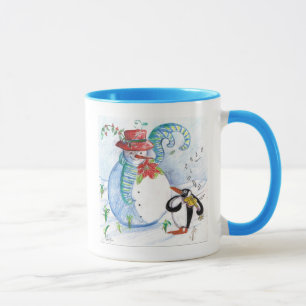 SNÖGUBBE OCH PENGUINS WINTER SERENADE MUGG