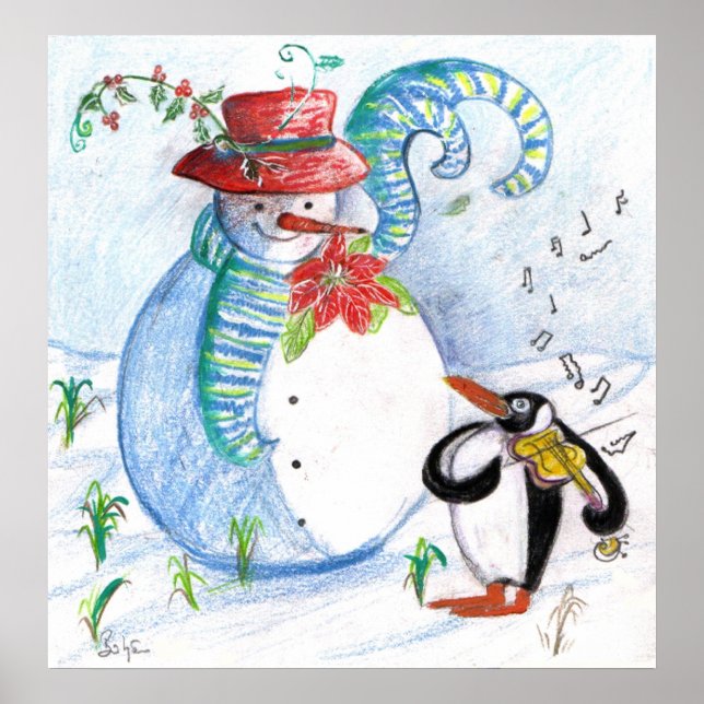 SNÖGUBBE OCH PENGUINS WINTER SERENADE POSTER (Framsidan)