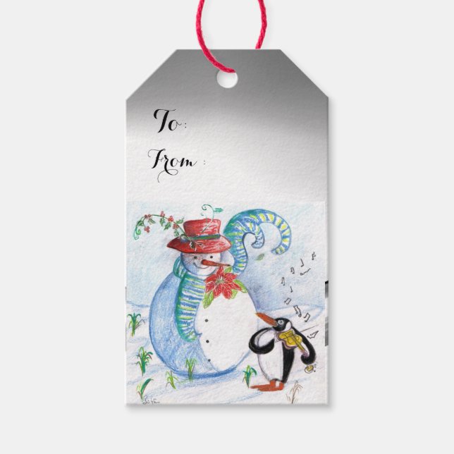 SNÖGUBBE OCH PENGUINS WINTER SERENADE PRESENTETIKETT (Framsidan)