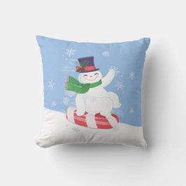 Snögubbe och Peppermint Blue Dekorativ kudde