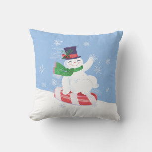 Snögubbe och Peppermint Blue Dekorativ kudde