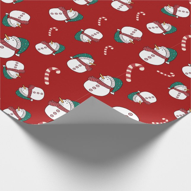 Snögubbe och Polkagrisar jul Presentpapper (Hörn)