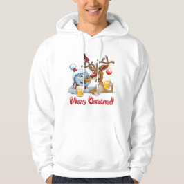 Snögubbe och renstugan till jul hoodie