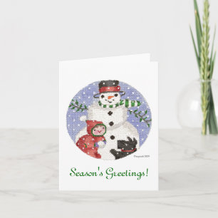 Snögubbe och Scottie Helgdag Card Helgkort