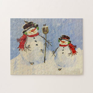 Snögubbe och Son Pussel