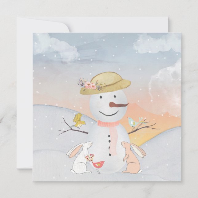 Snögubbe och Winter Woodland Friends (Framsida)
