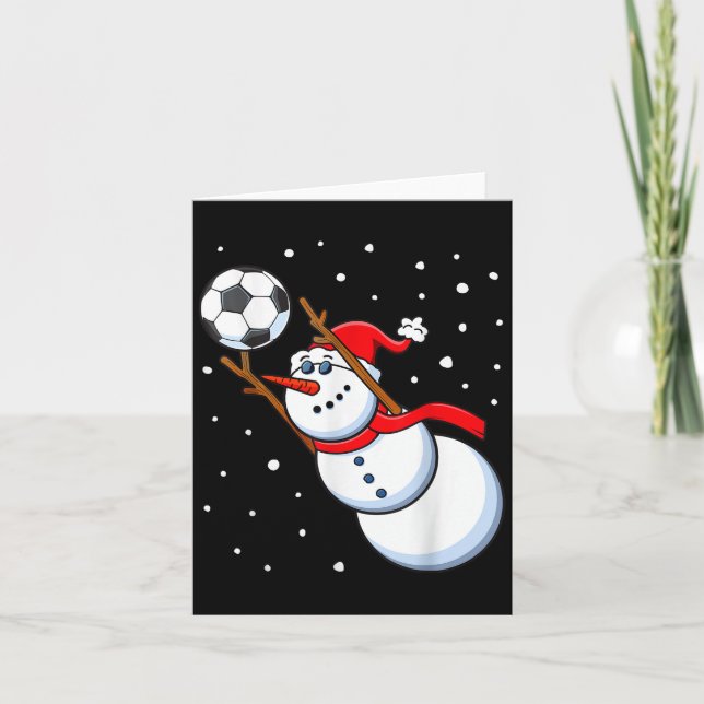 Snögubbe ocker Goalie Santa Hat Manar Boys jul Kort (Framsida)