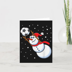 Snögubbe ocker Goalie Santa Hat Manar Boys jul Kort