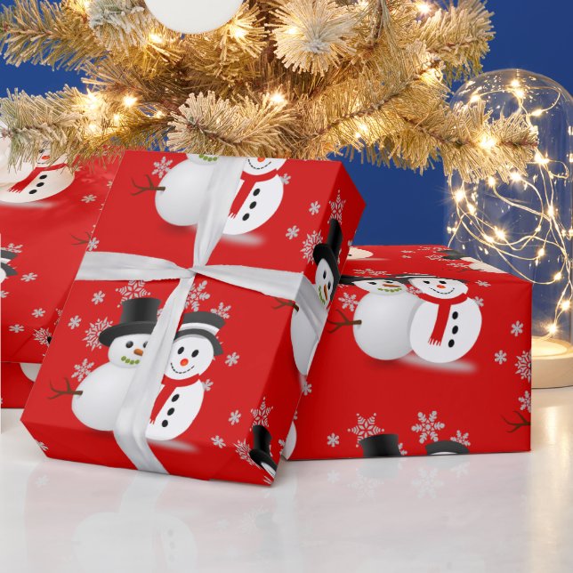 Snögubbe på Red julCraft eller Presentpapper (Helgdagar)
