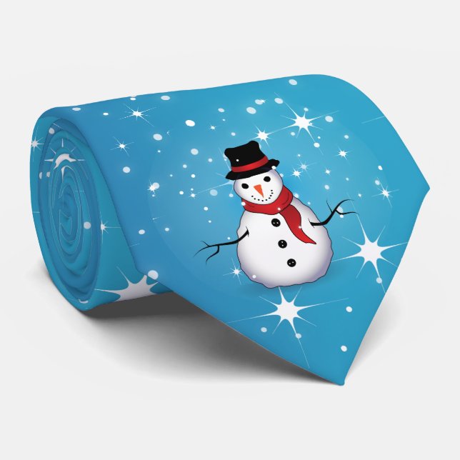 Snögubbe på Starry Blue-julen Slips (Rullad)