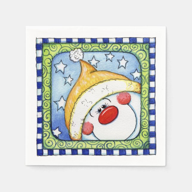 Snögubbe - Pappra blöjor Pappersservett (Framsidan)