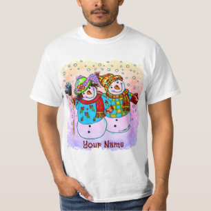 Snögubbe par t-tröjor t shirt