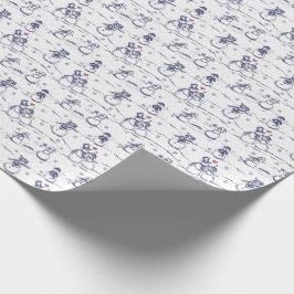 Snögubbe parad - blåa presentpapper