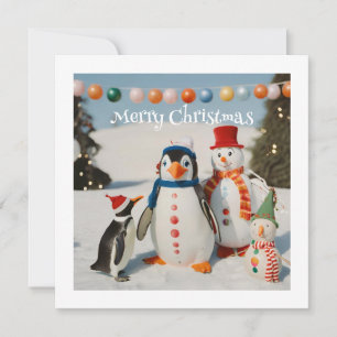 Snögubbe & Penguin #2 Anpassningsbarnas Novelty Ju Julkort