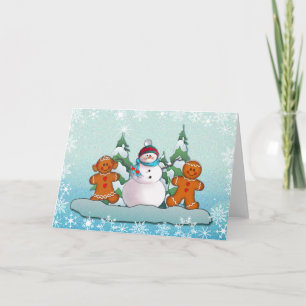SNÖGUBBE- & PEPPARKAKAUNGAR av SHARON SHARPE Helgkort