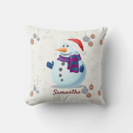 Snögubbe personlig julafton kudde