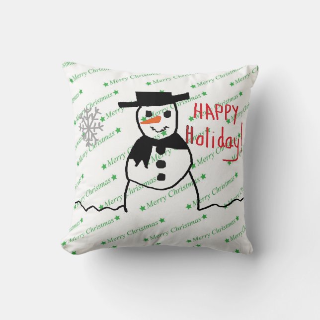 Snögubbe Pillow Kudde (Framsida)