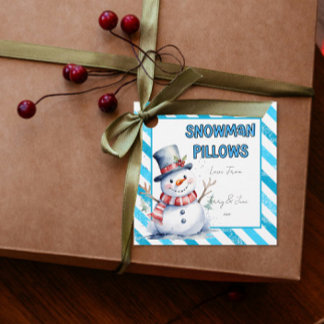 Snögubbe Pillows jul jul Gift Märkre naughty elf Gåvor Etiketter