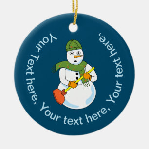 Snögubbe Plumber Julgransprydnad Keramik