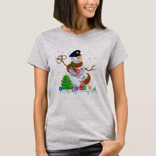 Snögubbe polishjul Ljus Julafton Träd Snögubbe T Shirt