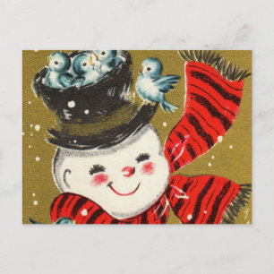 Snögubbe Postkort Vykort