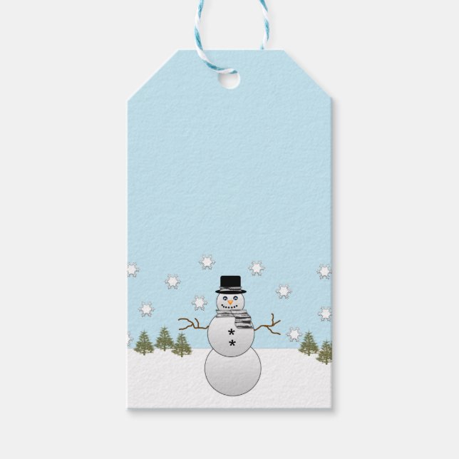 snögubbe presentetikett (Framsidan)