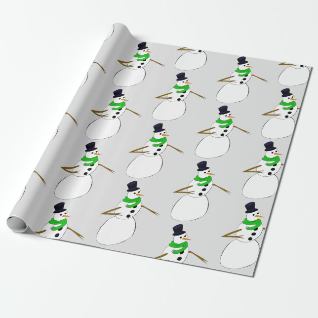 snögubbe presentpapper (Utrullad)