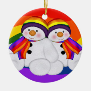 Snögubbe Pride Julgransprydnad Keramik