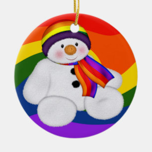 Snögubbe Pride Julgransprydnad Keramik