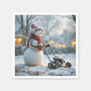Snögubbe Push Lawnmower Pappersservett