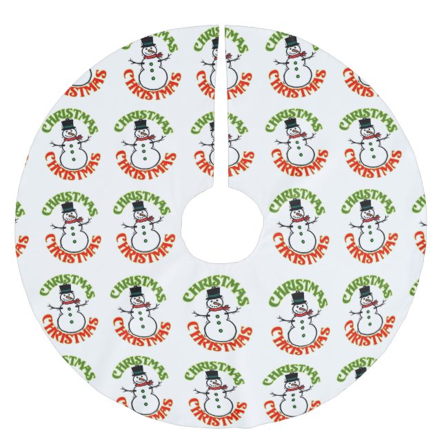 Snögubbe Red Grönt jul - Helgdag Ges Presenter Julgransmatta Borstad Polyester (Framsidan)