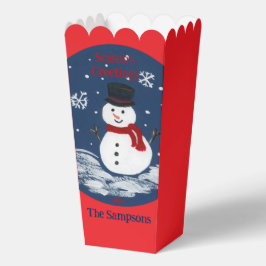 Snögubbe Red PERSONALIZE Cookie Popcorn Box Presentaskar