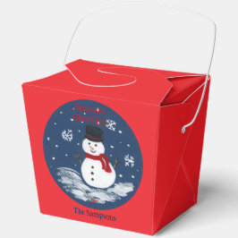 Snögubbe Red PERSONALIZE Cookie Treat Box Presentaskar