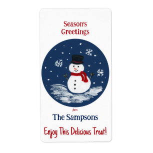 Snögubbe Red PERSONALIZE rektangulärt Fraktsedel