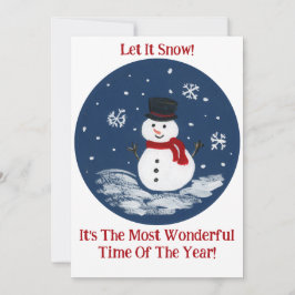 Snögubbe Red Wonderful Time Year DIN PHOTO Julkort