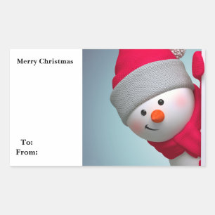 Snögubbe Rektangulärt Klistermärke