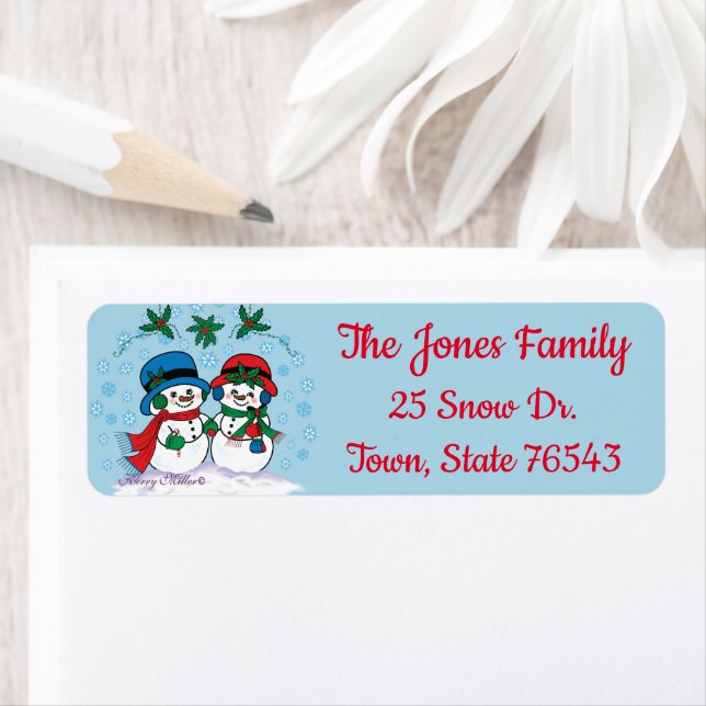 Snögubbe Returadress Etikett (Insitu)