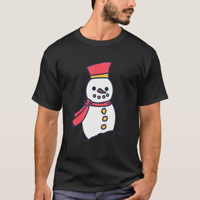 Snögubbe roligt christmas t shirt (Framsida)