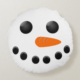 Snögubbe Rund Kudde