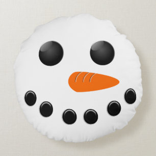 Snögubbe Rund Kudde