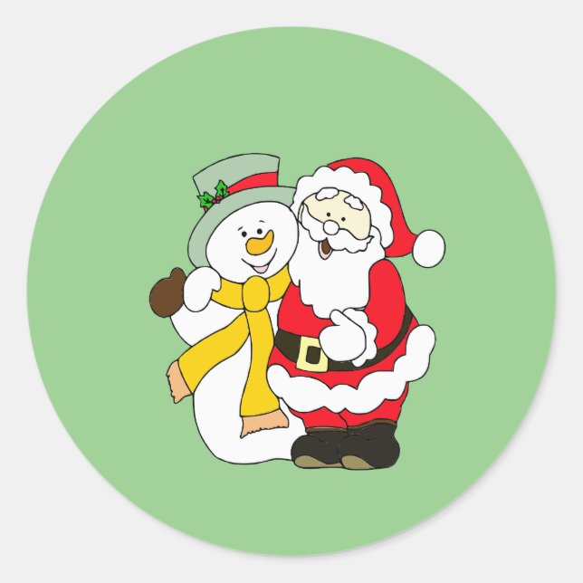 Snögubbe Runt Klistermärke (Framsida)
