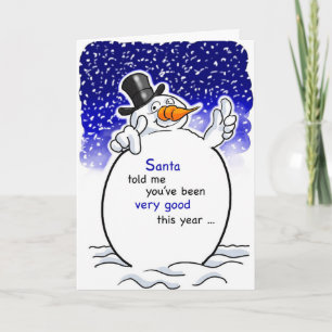 Snögubbe, Santa Humor, jul Helgkort