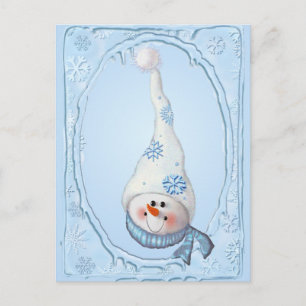 SNÖGUBBE, SCARF & SNÖ HAT av SHARON SHARPE Vykort