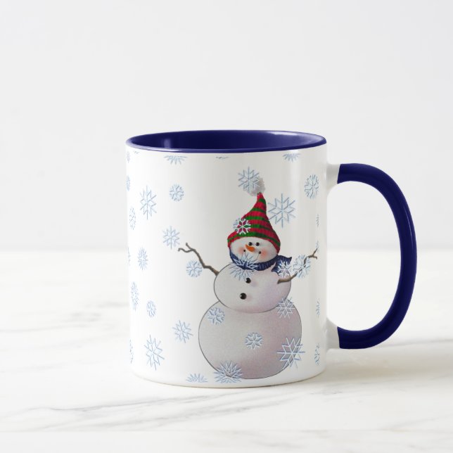 SNÖGUBBE, SCARF & STRUMPALOCK av SHARON SHARPE Mugg (Höger)