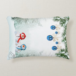 Snögubbe Scene Anpassningsbar Pillow Prydnadskudde