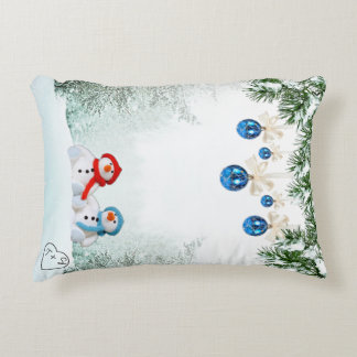 Snögubbe Scene Anpassningsbar Pillow Prydnadskudde
